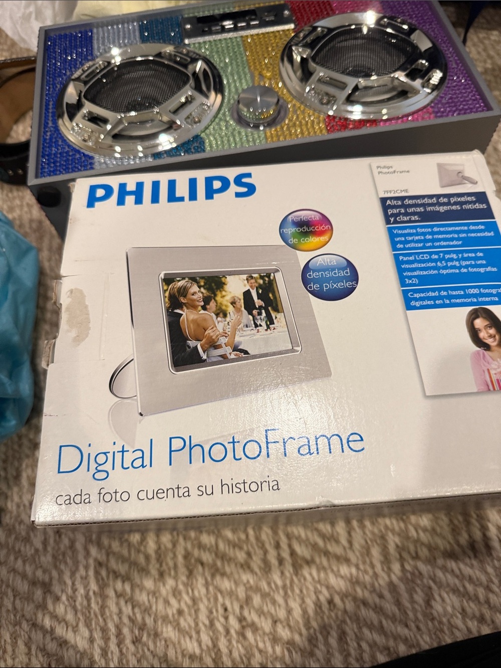 Philips Silver Digital Photo Frame with Blue Branding